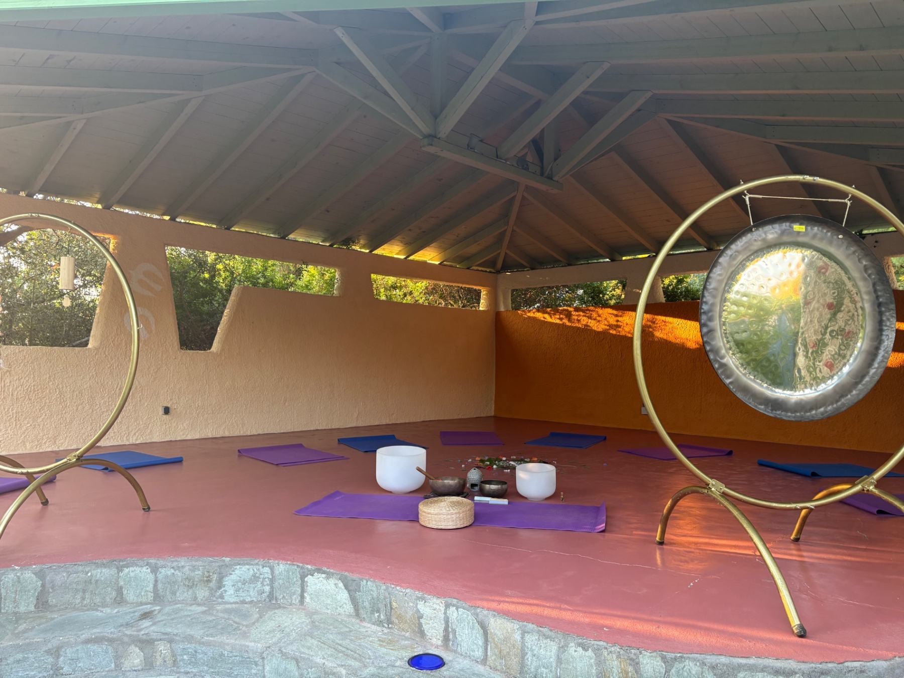 The sound healing temple space on Evia