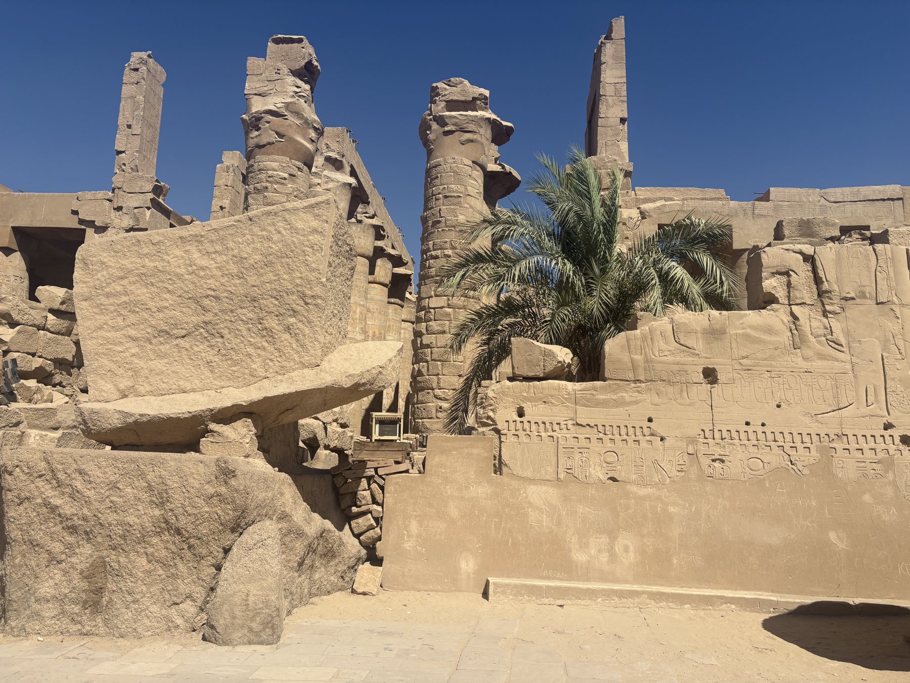 Fallen stone blocks in the Karnak precinct