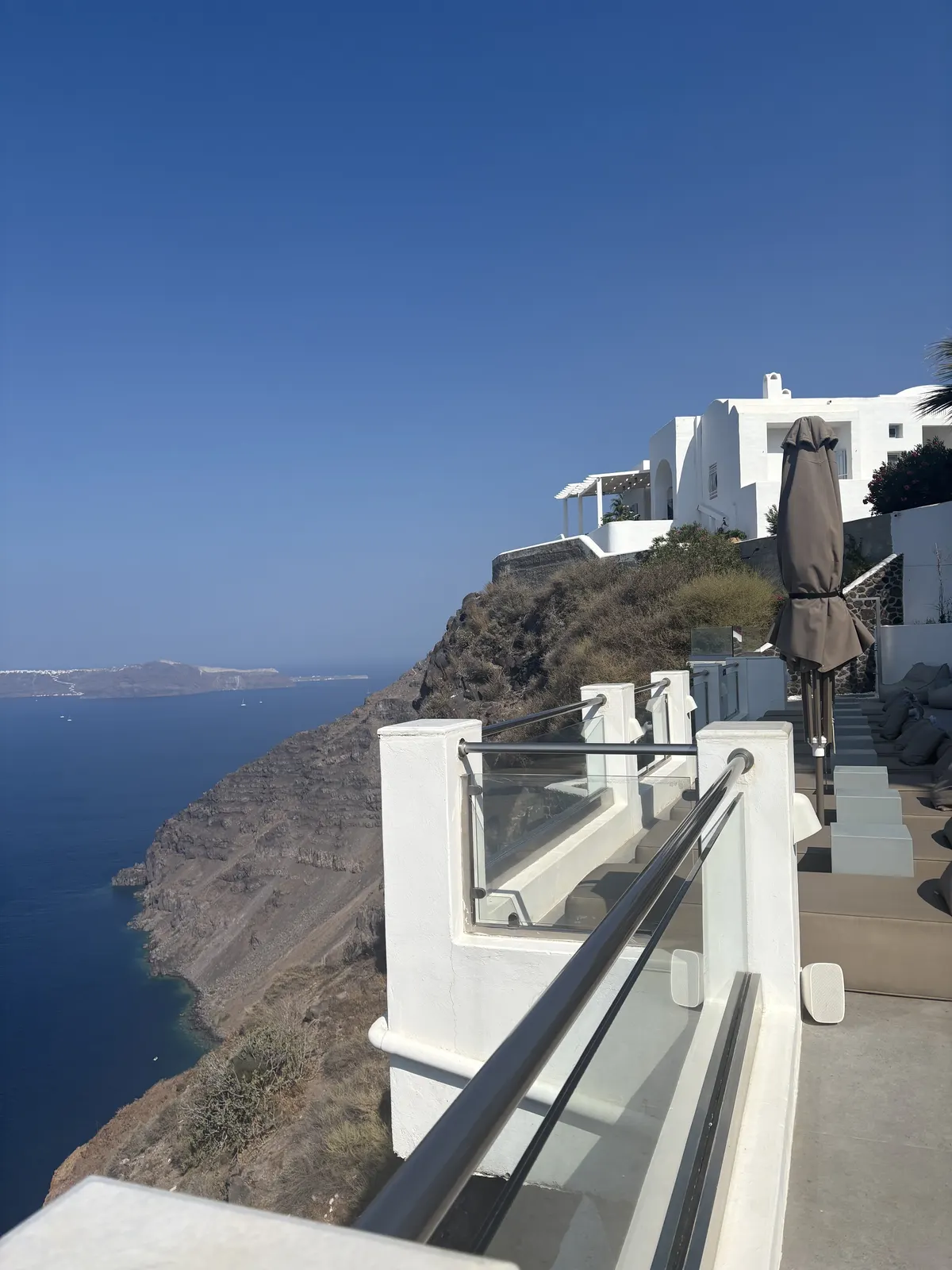 Whitewashed terrace above the Santorini caldera