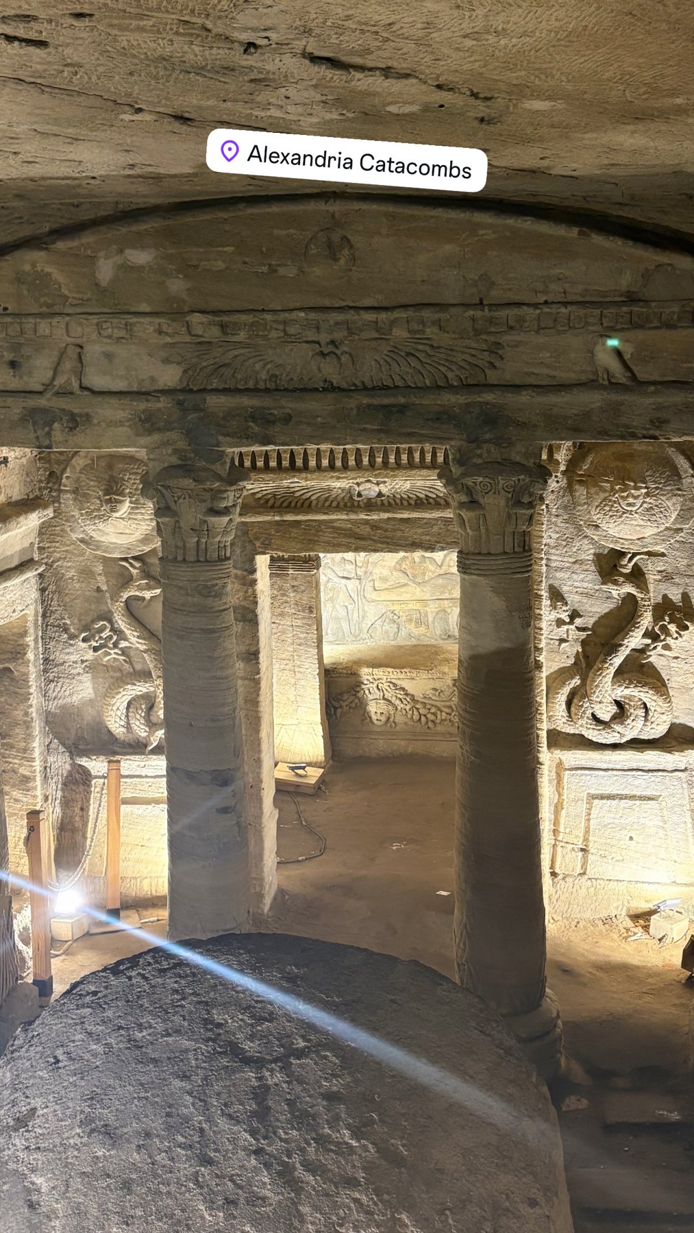 A tomb niche inside the catacombs of Alexandria
