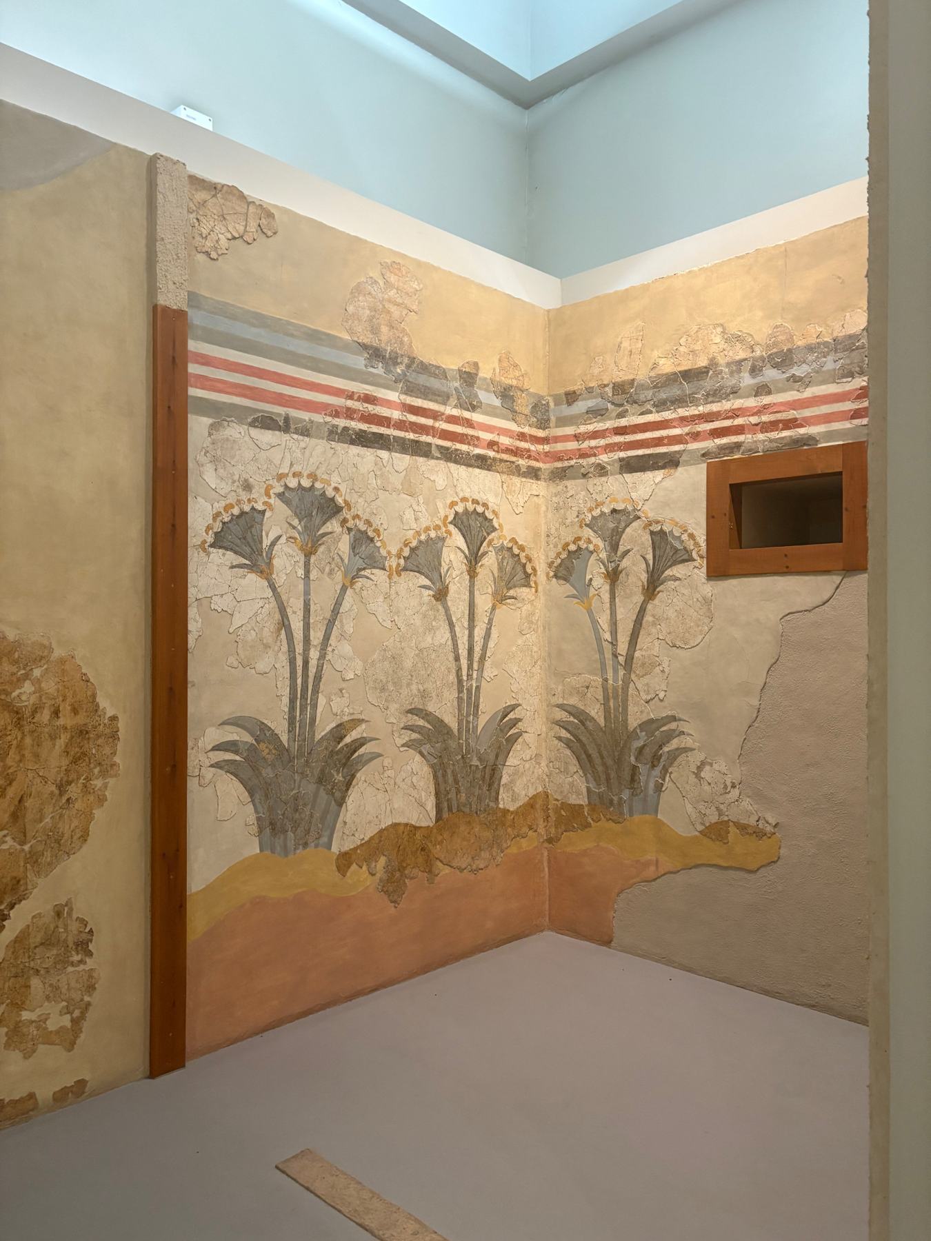 Ancient fresco of lilies from Santorini