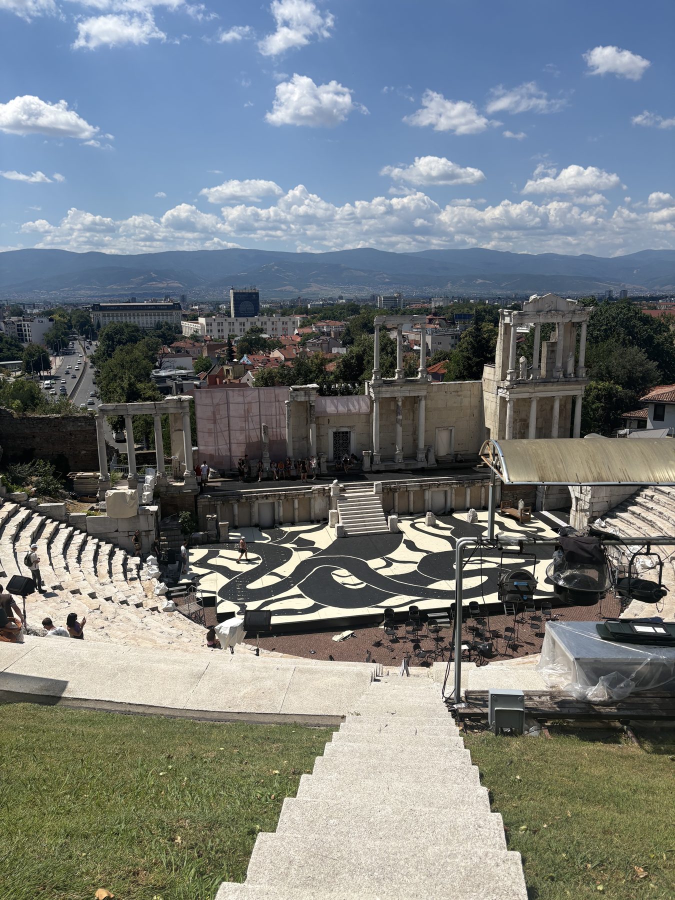 Stone seating of the Roman theatre in Plovdiv