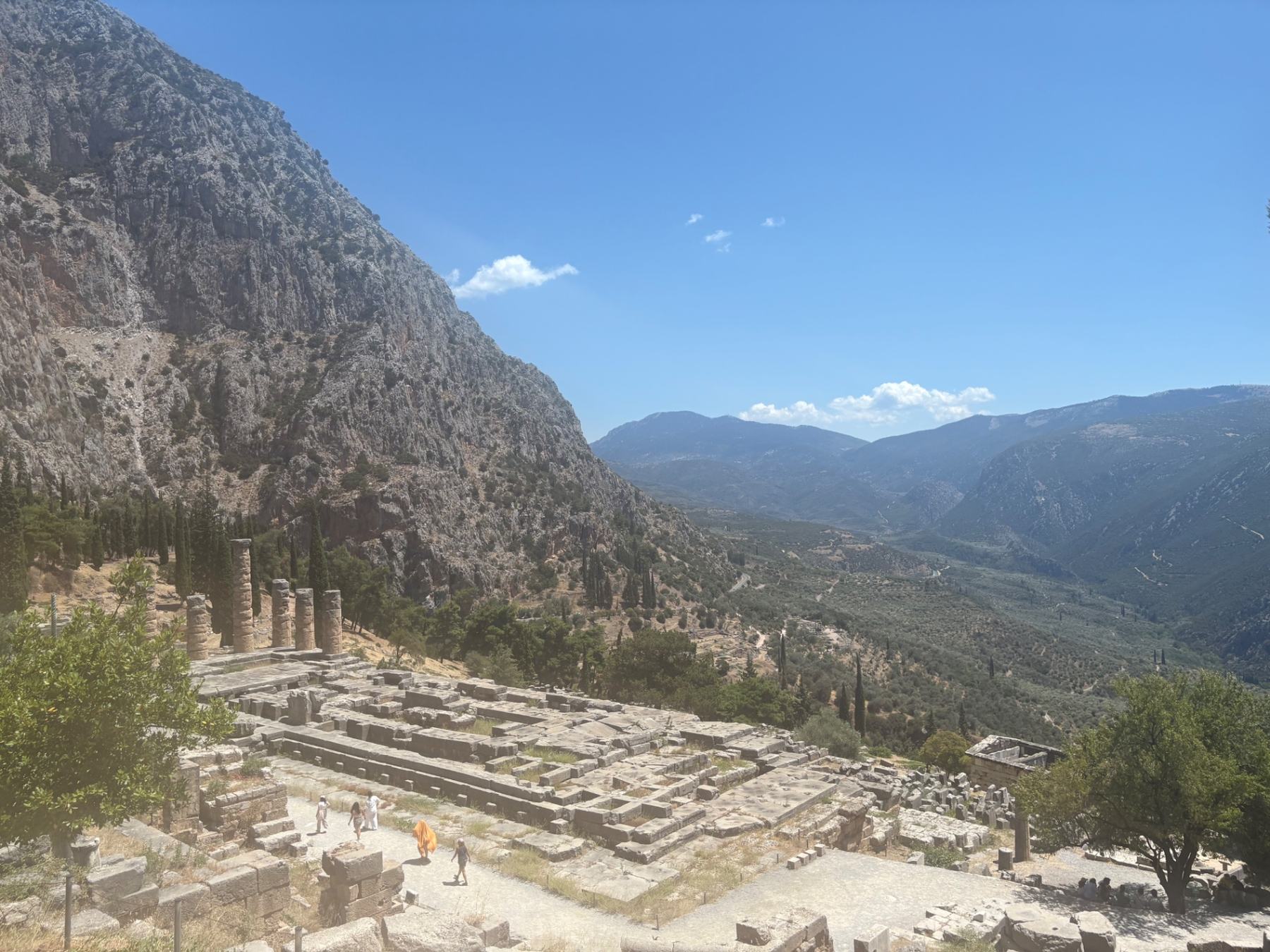 The Temple of Apollo above the valley at Delphi
