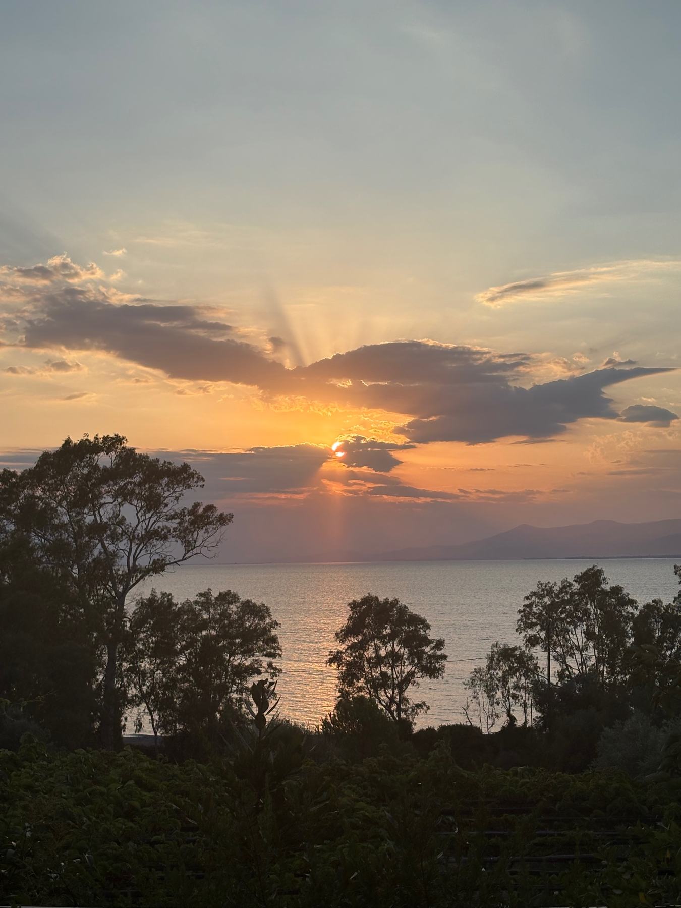 Sunset over the sea from Evia