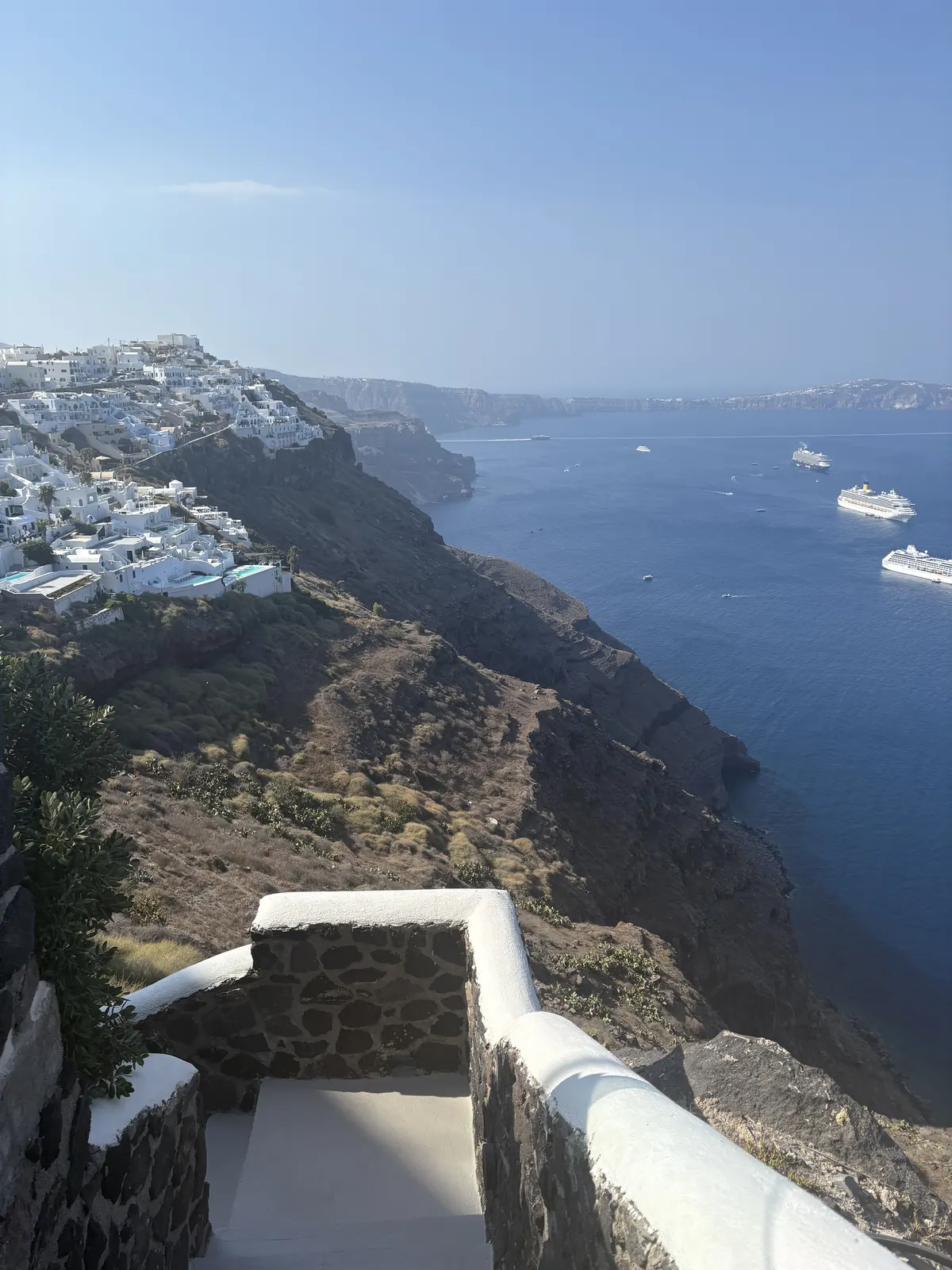 Stone path along the cliffs toward Imerovigli, Santorini