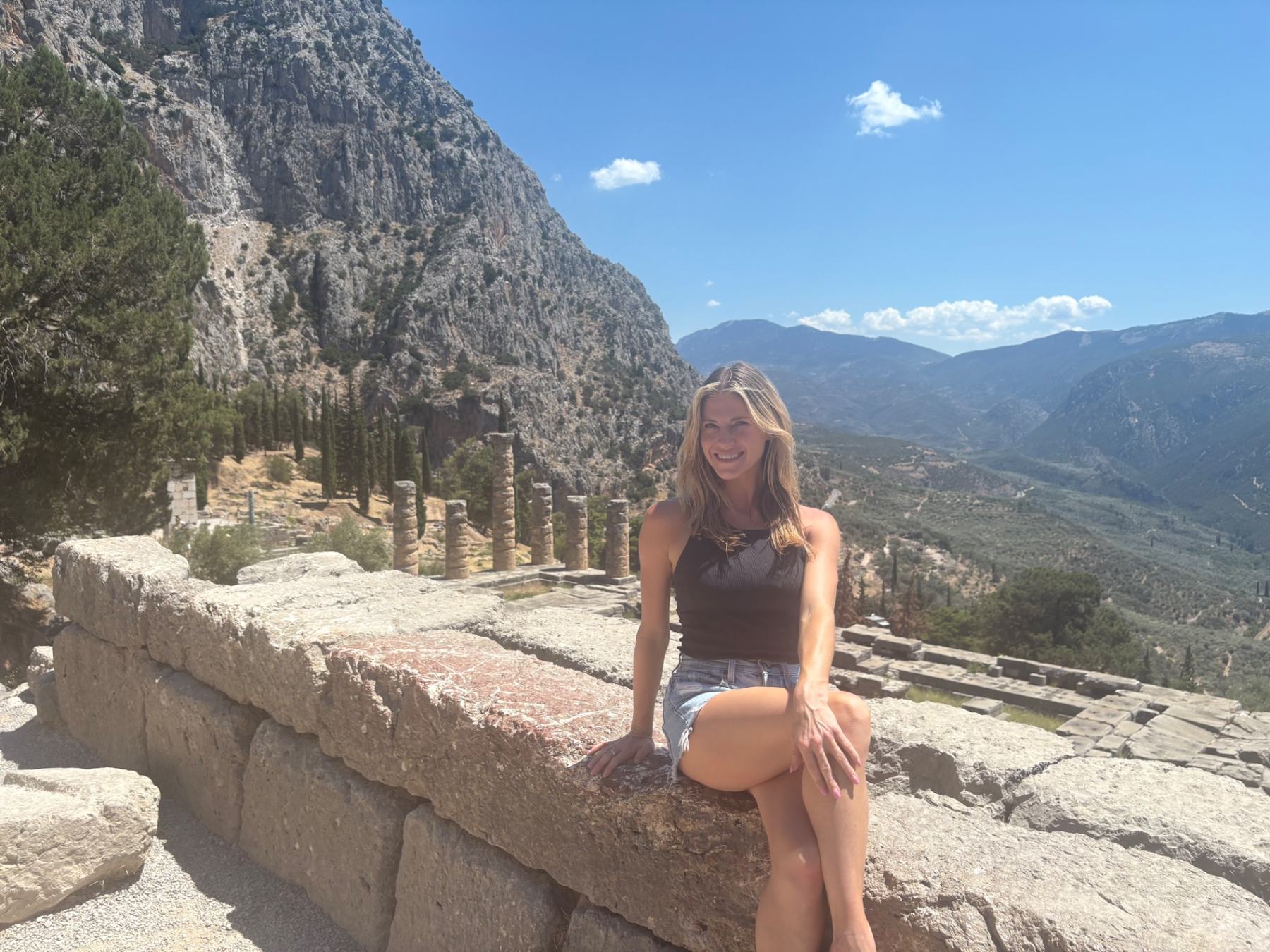 Rachel at the sanctuary of Delphi
