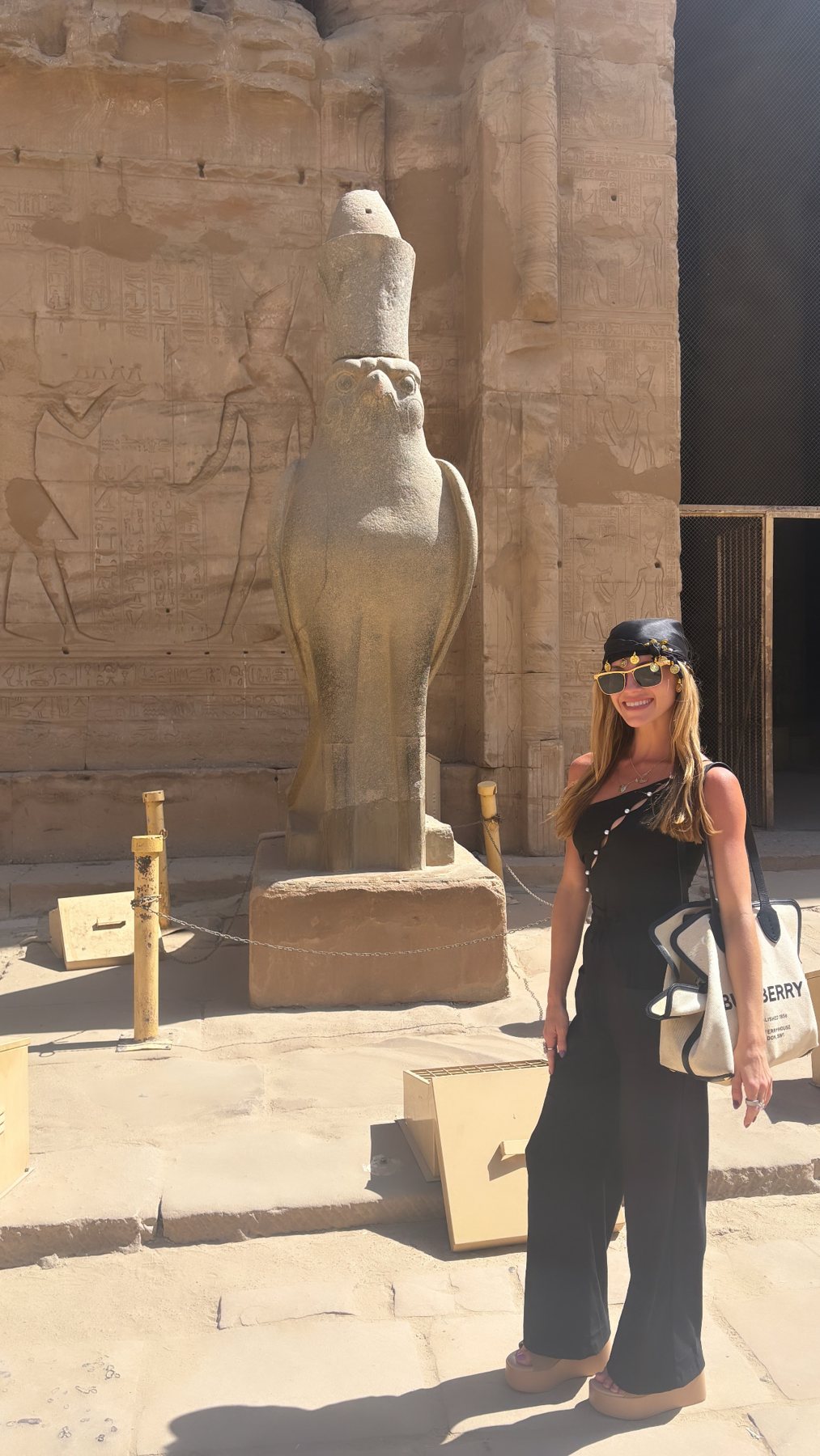 A statue of Horus as a falcon